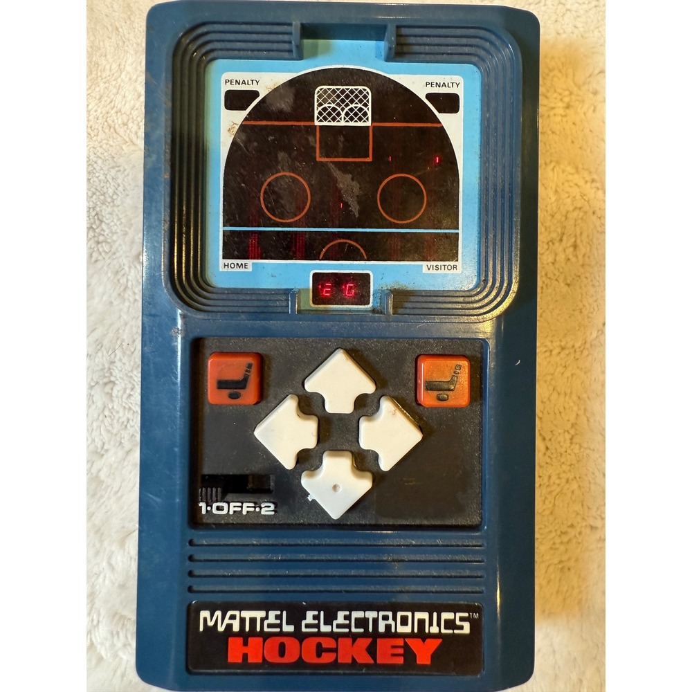 Vintage 1978 Mattel Electronics Hockey Handheld LED Game 2946-0330 Blue Tested